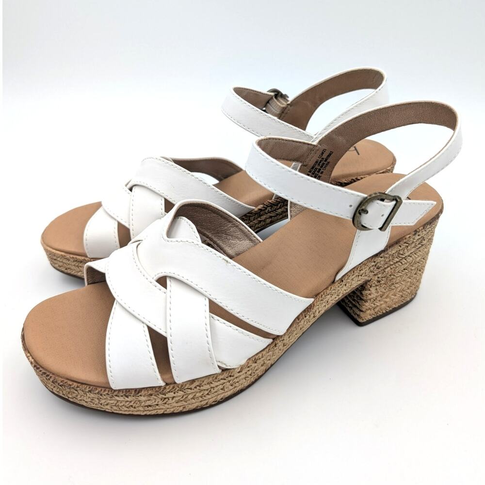 B.O.C Melodie Espadrille Platform Wedge Sandal Women's White Size US10M EU40